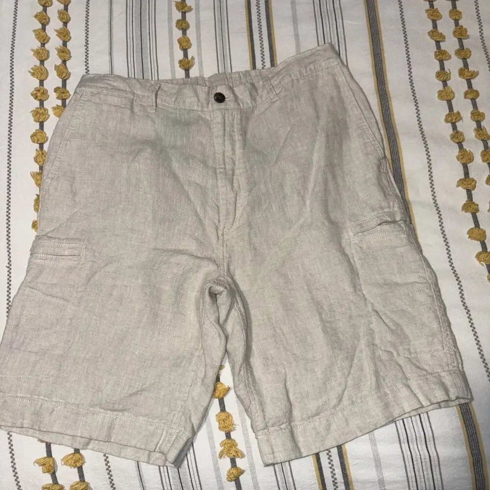Caribbean Bermuda Shorts 100% Linen, 40 x 10, Resort Wear, Beach, EUC